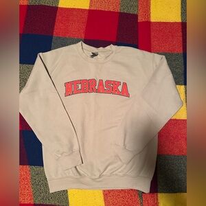 Nebraska Beige Sweatshirt, Medium